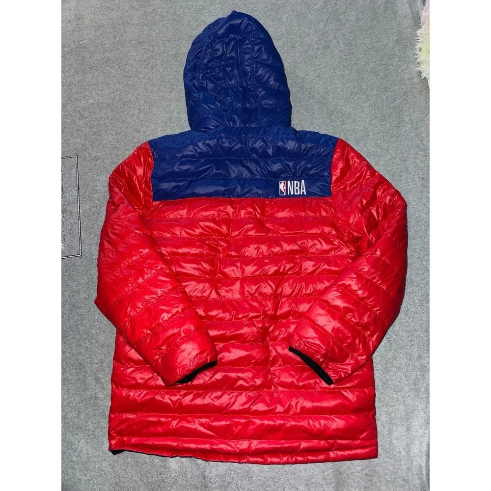 Red Double Dribble Reversible Packable‎ Full-Zip Puffer Jacket Size Youth L